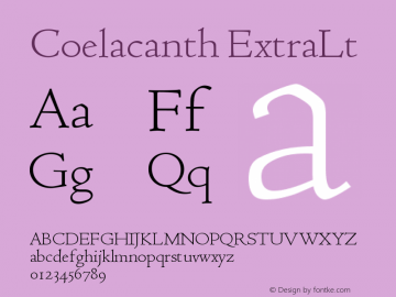 Coelacanth  ExtraLight Version 0.005图片样张