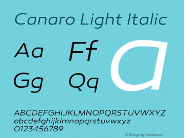 Canaro-LightItalic Version 1.000图片样张