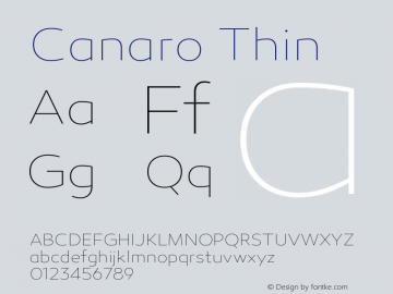 Canaro-Thin Version 1.000 Font Sample