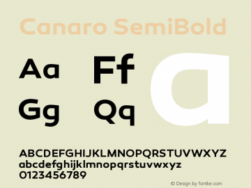 Canaro-SemiBold Version 1.000图片样张