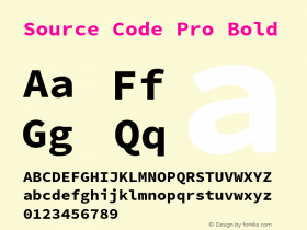 Source Code Pro Bold Version 2.010;PS 1.0;hotconv 1.0.84;makeotf.lib2.5.63406 Font Sample