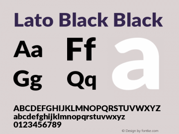 Lato Black Version 2.015; 2015-08-06; h图片样张