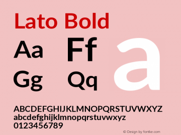 Lato Bold Version 2.015; 2015-08-06; h Font Sample