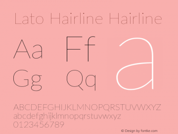 Lato Hairline Version 2.015; 2015-08-06; h Font Sample