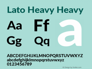 Lato Heavy Version 2.015; 2015-08-06; h Font Sample