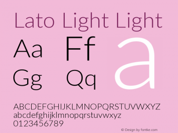 Lato Light Version 2.015; 2015-08-06; h图片样张