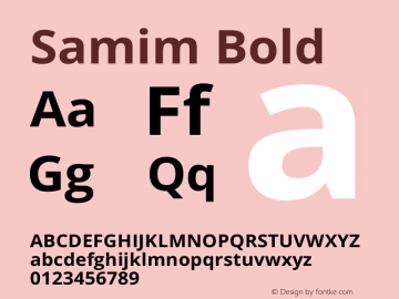 Samim Bold Version 2.0.0 Font Sample