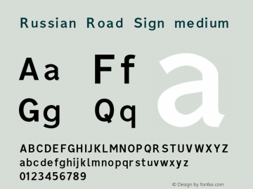 Russian Road Sign Version 001.000 Font Sample