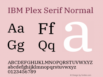 IBM Plex Serif Version 1.0 Font Sample