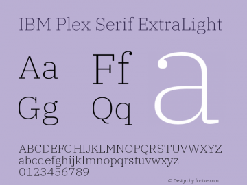 IBM Plex Serif ExtraLight Version 1.0图片样张