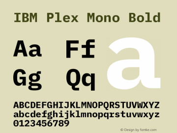 IBM Plex Mono Bold Version 3.0图片样张