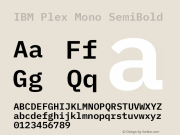 IBM Plex Mono SemiBold Version 3.0 Font Sample