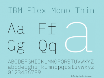 IBM Plex Mono Thin Version 3.0图片样张