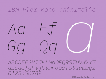 IBM Plex Mono Thin Italic Version 3.0图片样张