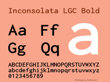 Inconsolata LGC Bold Version 1.3 Font Sample