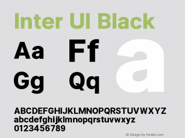 Inter UI Black Version 2.3 Font Sample