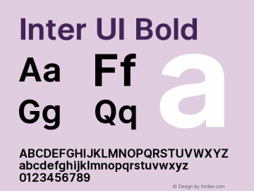 Inter UI Bold Bold Version 2.3 Font Sample