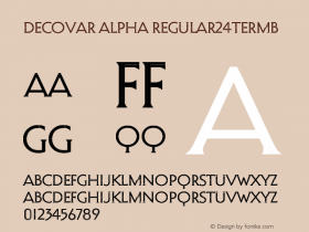 Decovar Alpha Regular24TermB Version 0.000 Font Sample