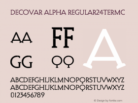 Decovar Alpha Regular24TermC Version 0.000 Font Sample