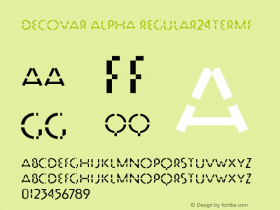Decovar Alpha Regular24TermF Version 0.000 Font Sample