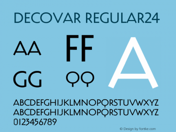 Decovar Regular24 Version 0.000;PS 0.0;hotconv 1.0.88;makeotf.lib2.5.647800 DEVELOPMENT Font Sample