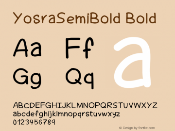YosraSemiBold Bold Version 001.000 Font Sample