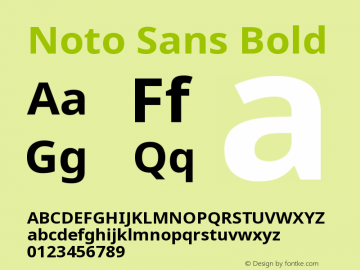 Noto Sans Bold Version 2.000 Font Sample