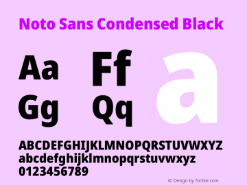 Noto Sans Condensed Black Version 2.000 Font Sample