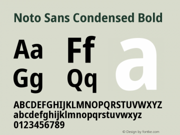 Noto Sans Condensed Bold Version 2.000图片样张