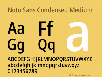 Noto Sans Condensed Medium Version 2.000 Font Sample