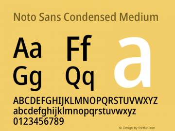 Noto Sans Condensed Medium Version 2.000图片样张