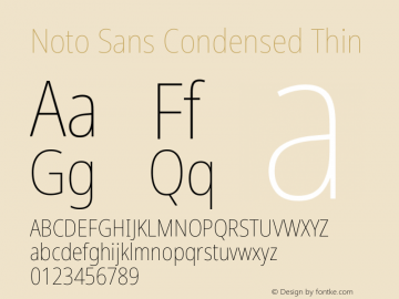 Noto Sans Condensed Thin Version 2.000图片样张