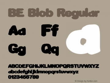 BE Blob Regular Macromedia Fontographer 4.1.5 12/6/1997图片样张