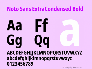 Noto Sans ExtraCondensed Bold Version 2.000 Font Sample