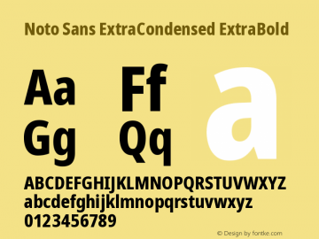 Noto Sans ExtraCondensed ExtraBold Version 2.000 Font Sample