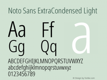 Noto Sans ExtraCondensed Light Version 2.000 Font Sample