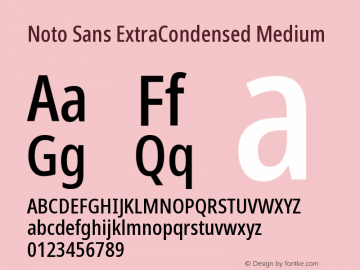 Noto Sans ExtraCondensed Medium Version 2.000 Font Sample