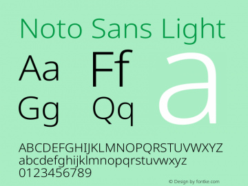 Noto Sans Light Version 2.000 Font Sample