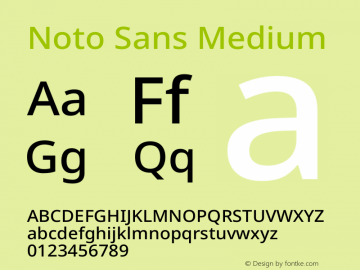 Noto Sans Medium Version 2.000 Font Sample
