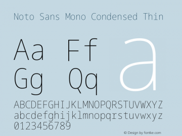 Noto Sans Mono Condensed Thin Version 2.000图片样张