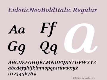 EideticNeoBoldItalic Regular Macromedia Fontographer 4.1.4 10/19/00图片样张