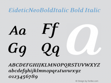 EideticNeoBoldItalic Bold Italic 001.000图片样张