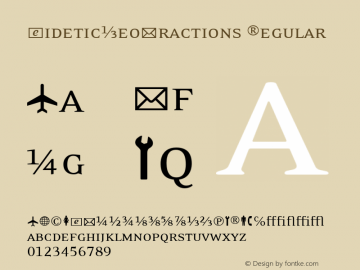 EideticNeoFractions Regular Macromedia Fontographer 4.1.4 10/19/00 Font Sample
