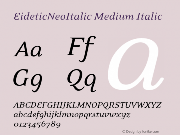 EideticNeoItalic Medium Italic 001.000图片样张