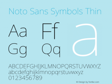 Noto Sans Symbols Thin Version 2.000图片样张