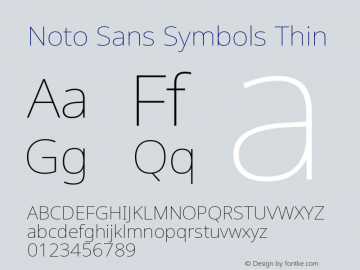 Noto Sans Symbols Thin Version 2.000 Font Sample