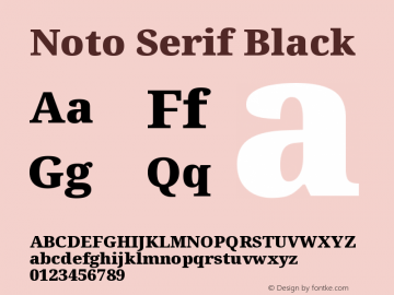Noto Serif Black Version 2.000 Font Sample