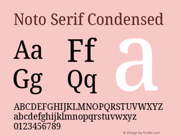 Noto Serif Condensed Version 2.000图片样张