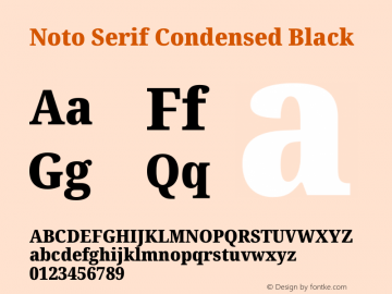 Noto Serif Condensed Black Version 2.000图片样张