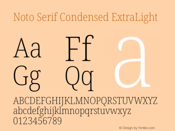 Noto Serif Condensed ExtraLight Version 2.000图片样张